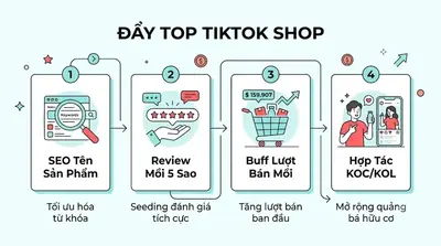 Seeding TikTok Shop & Tăng Đánh Giá 5 Sao Đẩy TOP Sản Phẩm