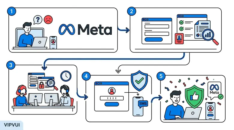Quy trình gửi biểu mẫu xác minh giấy tờ với Meta Support để lấy lại Fanpage chính chủ